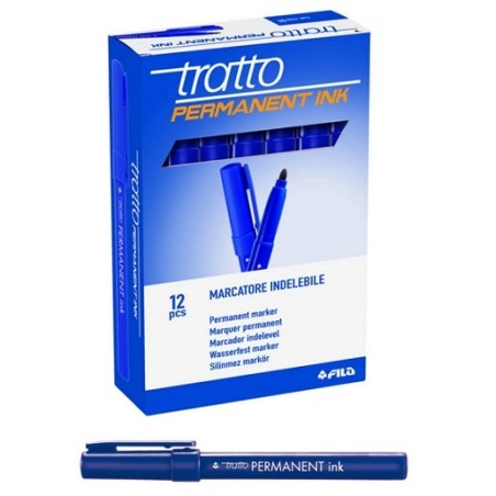 Tratto Permanent ink Pennarello Indelebile a Punta Tonda Blu 732501