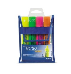 Tratto Video set 4 evidenziatori fluorescenti assortiti in astuccio 830800