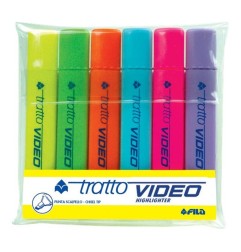 Tratto Video Fluo set 6 evidenziatori fluorescenti assortiti 831000