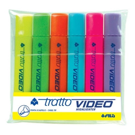 Tratto Video Fluo set 6 evidenziatori fluorescenti assortiti 831000