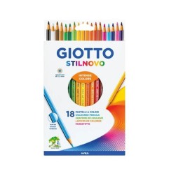 Giotto Stilnovo set 18 colori pastelli colorati fusto esagonale 278200