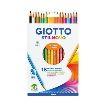 Giotto Stilnovo set 18 colori pastelli colorati fusto esagonale 278200