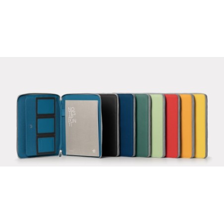 INTEMPO PORTABLOCCO A4 IN ECOPELLE CON ZIP COL. AZZURRO 8248DOX31