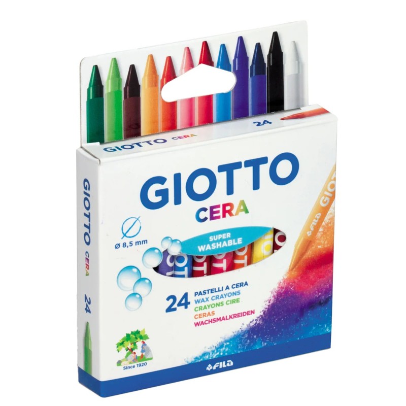 Giotto Cera Super Washable set 24 pastelli a cera lavabili punta tonda 2822