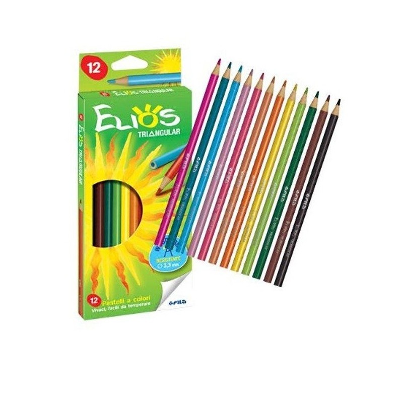 Giotto Elios Pastelli Triangular 12 colori assortiti mina 3.3 mm 273300