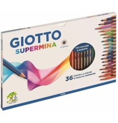 Giotto Supermina Pastelli colorati 36 colori mina Ø 3.8 mm esagonali 2359
