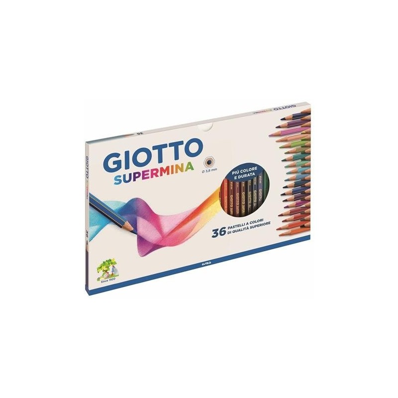 Giotto Supermina Pastelli colorati 36 colori mina Ø 3.8 mm esagonali 2359