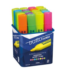 Tratto Video Super Fluorescente barattolo 20 colori assortiti 829200