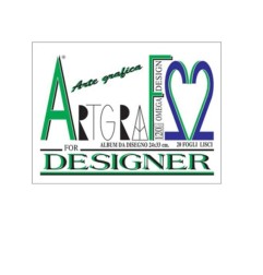 ARTGRAF 20 Fogli Album da Disegno Liscio 24X33 120 gr