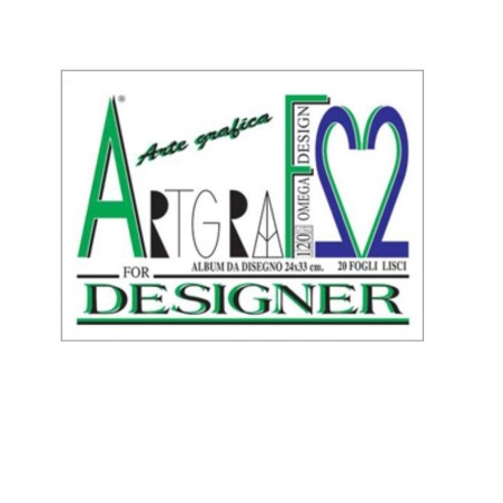 ARTGRAF 20 Fogli Album da Disegno Liscio 24X33 120 gr