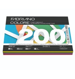 FABRIANO  100 fogli Carta fotocopie Fabriano Colore A4 200gr mix forti 19100817