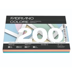 FABRIANO  100 fogli Carta fotocopie Fabriano Colore A4 200gr mix tenui 19100819