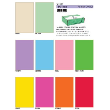 KARTOS 100 fogli Carta regalo generica tinta unita colori ass. 70x100 18011