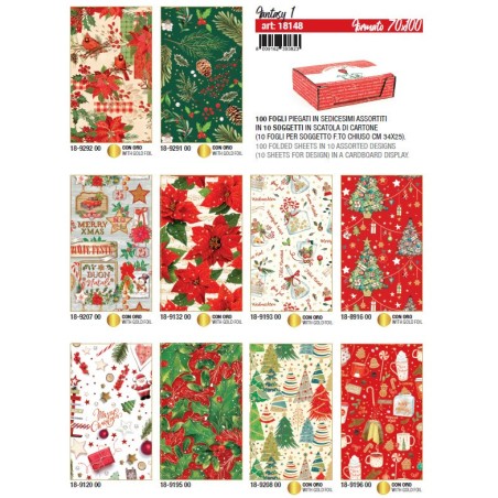 KARTOS 100 fogli Carta regalo Natale Fantasy1 70x100 18148