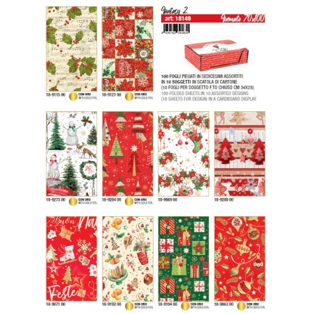 KARTOS 100 fogli Carta regalo Natale Fantasy2 70x100 18149