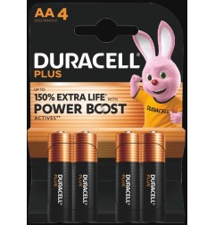Batterie alcaline Duracell Plus PowerBoost AA 4 pz MN1500/LR6