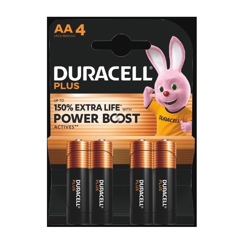 Batterie alcaline Duracell Plus PowerBoost AA 4 pz MN1500/LR6