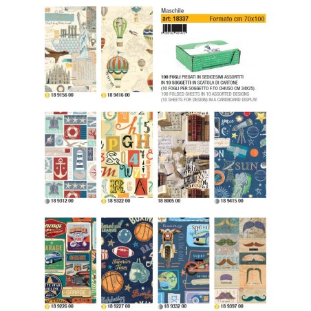 KARTOS 100 fogli Carta regalo generica Maschile 70x100 18337