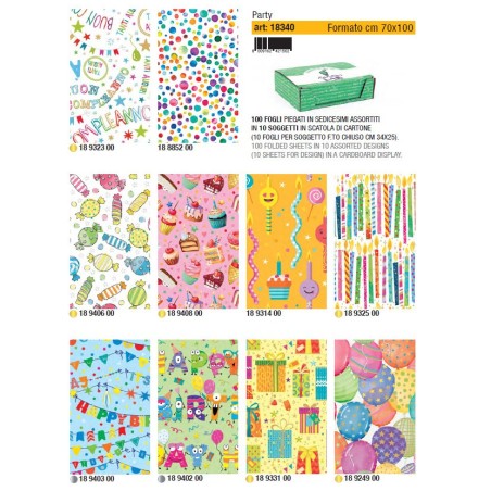 KARTOS 100 fogli Carta regalo generica Party 70x100 18340