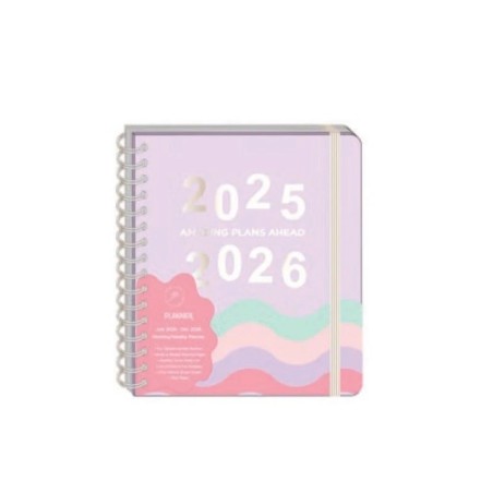 Seven 18 MONTH LARGE SPIRAL WEEKLY AGENDA 25/26 CON DIVISORI  RAIN 31138TC-33003