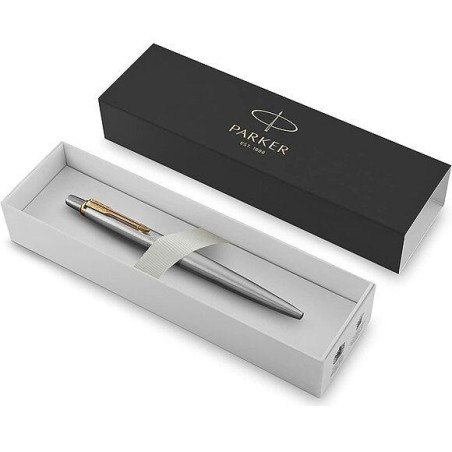Parker Jotter 1953182 penna sfera acciaio GT con clip oro