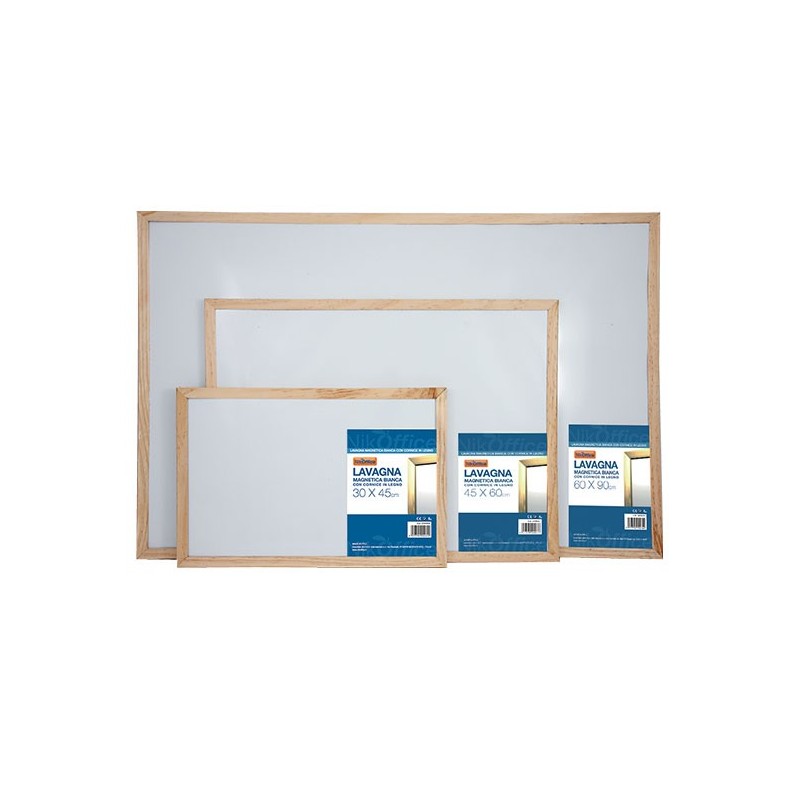Lavagna Magnetica Bianca 34/006 con cornice in Legno 30x45 cm