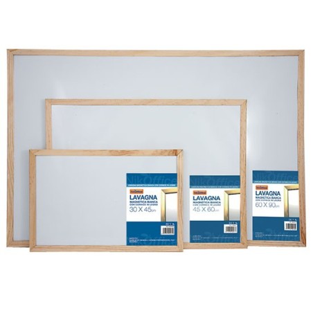 Lavagna Magnetica Bianca 34/006 con cornice in Legno 30x45 cm