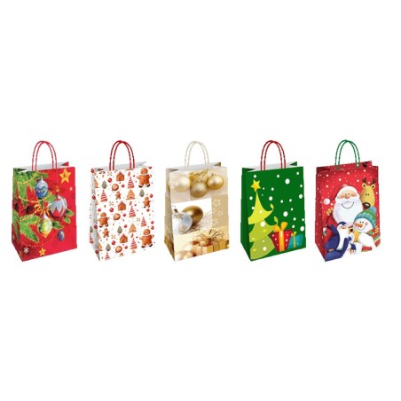 SHOPPER CARTA FLORIO 23x10x29 ASS. NATALE 1 -25pz SH73211