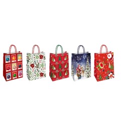 SHOPPER CARTA FLORIO 23x10x29 ASS. NATALE 2 -25pz SH73358