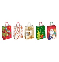 SHOPPER CARTA FLORIO 26x12x35 ASS. NATALE 1 -25pz SH73228