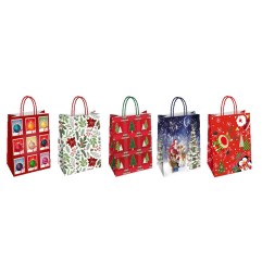 SHOPPER CARTA FLORIO 26x12x35 ASS. NATALE 2 -25pz SH73365