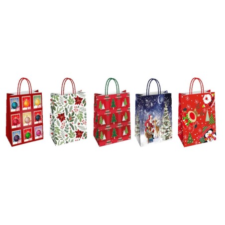 SHOPPER CARTA FLORIO 26x12x35 ASS. NATALE 2 -25pz SH73365