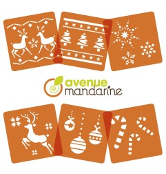 Avenue Mandarine Set 6 stencils - Natale 2 42647O
