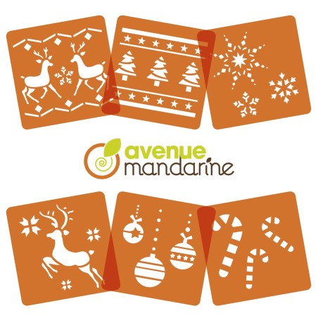 Avenue Mandarine Set 6 stencils - Natale 2 42647O