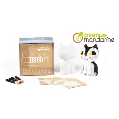 Avenue Mandarine Nimo Déco,  il gatto Victor (cartapesta da colorare) PP031C