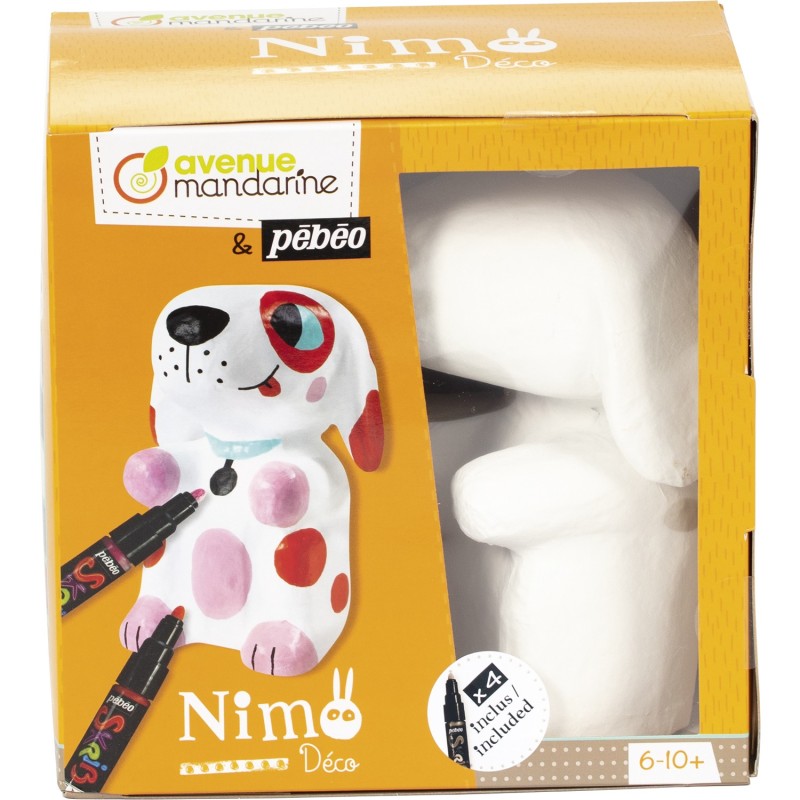 Avenue Mandarine Nimo Déco,  il cane Nelson (cartapesta da colorare) PP030C