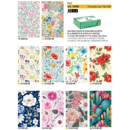 KARTOS 100 fogli Carta regalo generica Fiori 70x100 18336