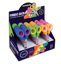 FORBICI COLLAGE BICOLORE GOMMATA CM.13 -24pz 14/036
