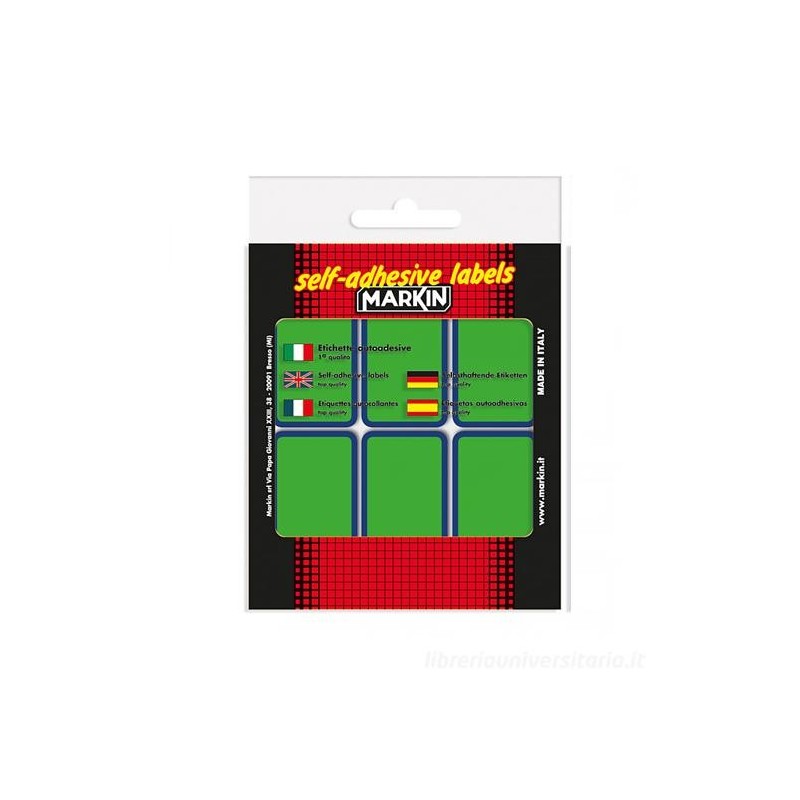 Etichette adesive fluo verde Markin 70x37