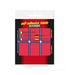 Etichette adesive fluo rosso Markin 70x37
