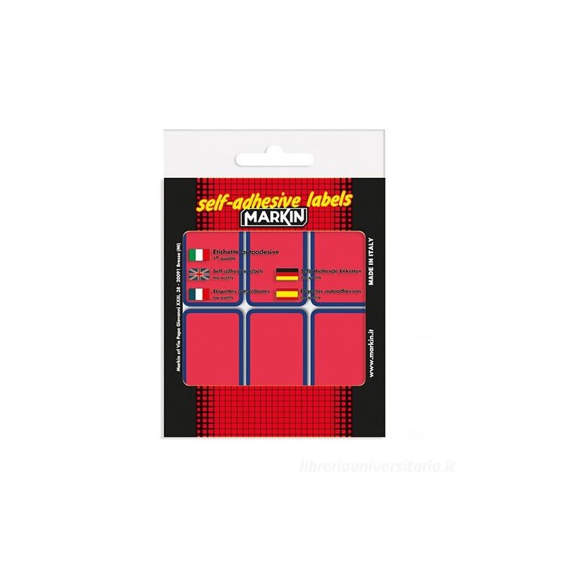 Etichette adesive fluo rosso Markin 70x37