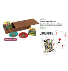 MODIANO SCATOLA NOCE POKER+DADI+SOTTOBICCHIERI 3074591