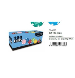 SET 100 CHIPS MODIANO 5 COLORI 306639