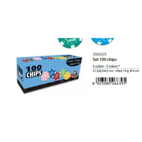 SET 100 CHIPS MODIANO 5 COLORI 306639