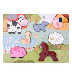 COLOROSA GIFT GIOCO IN LEGNO FARM PUZZLE CON ANIMALI DA FATTORIA  18m+ 364002