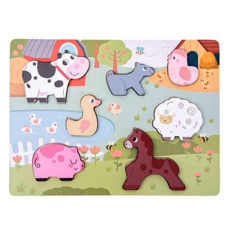 COLOROSA GIFT GIOCO IN LEGNO FARM PUZZLE CON ANIMALI DA FATTORIA  18m+ 364002