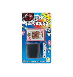 TEOREMA BICCHIERE IN PELLE CON DADI POCKER E CARTE 80308