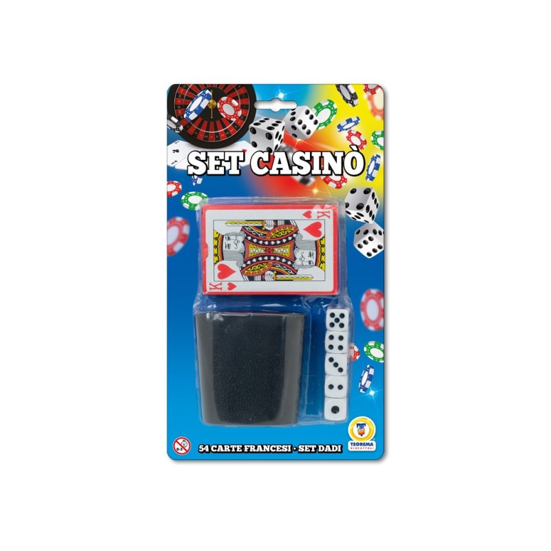 TEOREMA BICCHIERE IN PELLE CON DADI POCKER E CARTE 80308