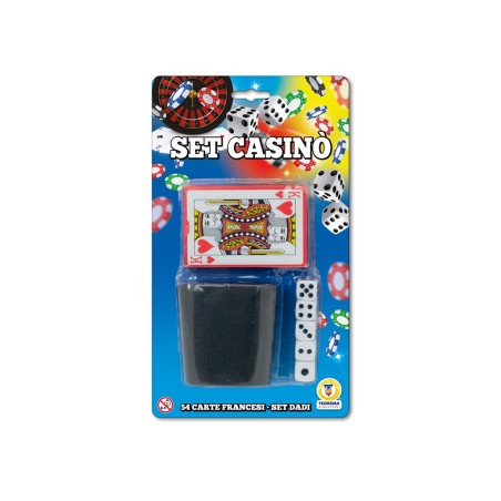 TEOREMA BICCHIERE IN PELLE CON DADI POCKER E CARTE 80308