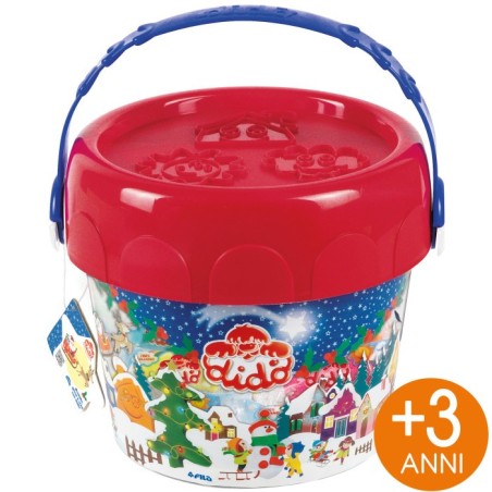 Didò Secchiello Natale pasta modellabile 12 salsicciotti con formine F363100